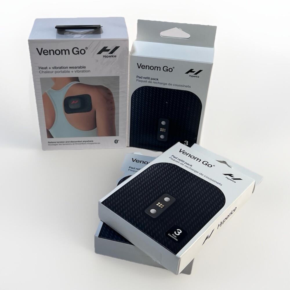 Hyperice Venom Go Heat Vibration Therapy Device & Pad Refills Bundle NEW Sealed